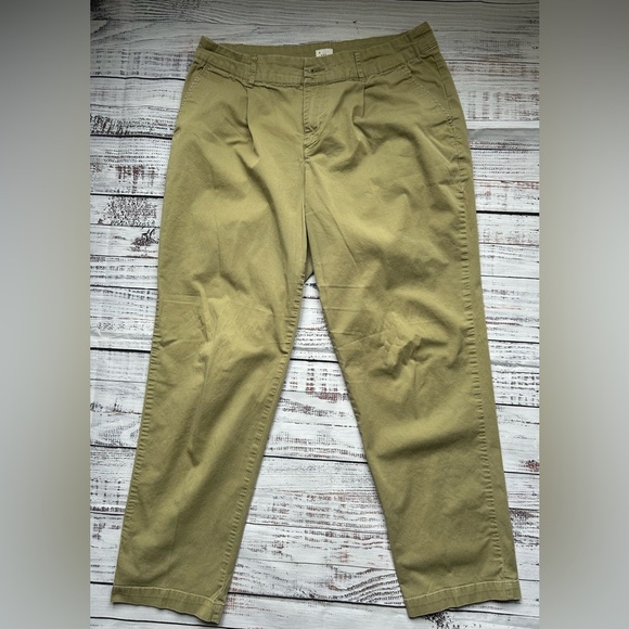 a new day Pleated Trousers Straight Tapered Leg | khaki - Picture 1 of 6